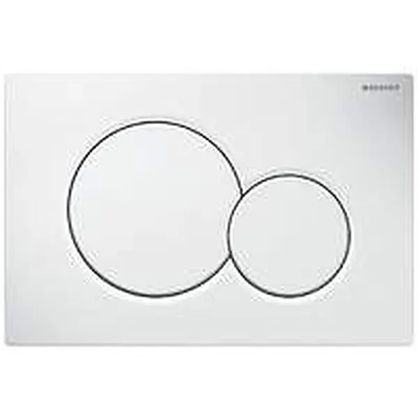 Plaque de commande Geberit Sigma01, à 2 touches rondes, blanc alpin
