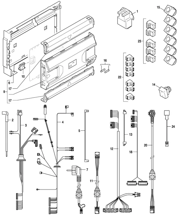 Exploded view Nefit (Bosch) 9000i HR35 Solo Zwart: Elektra