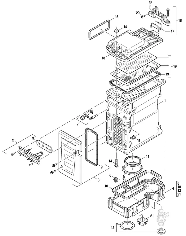Exploded view Nefit (Bosch) 9000i HR35 Solo Zwart: Wisselaar