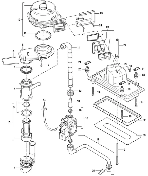 Exploded view Nefit (Bosch) TrendLine II HRC30 CW6 II: Gasregelblok