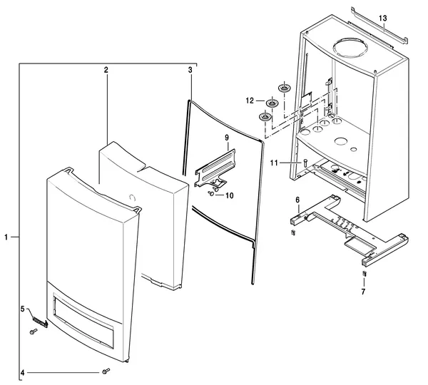 Exploded view Nefit (Bosch) TrendLine II HRC30 CW6 II: Mantel