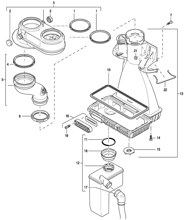 Exploded view Nefit (Bosch) TrendLine II HRC30 CW6 II: Rookgasafvoer