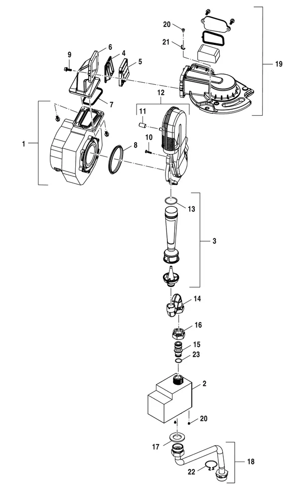 Vue éclatée Nefit (Bosch) 2300i HRC25/3 : Bloc de régulation gaz