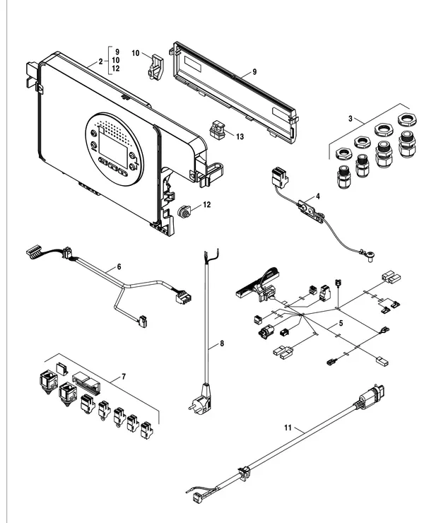 Vue éclatée Nefit (Bosch) 1200 HRC20/3 : Boîtier électrique