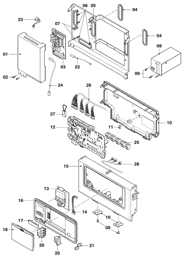 Vue éclatée Vaillant uniTOWER Split VWL 128/5 IS : Boîtier électrique