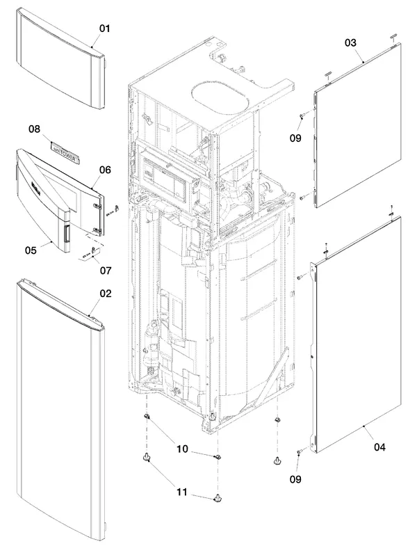 Vue éclatée Vaillant uniTOWER VIH QW 190/1 E (0010019709) : Habillage