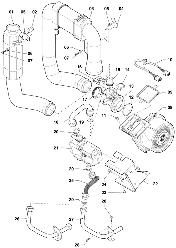 Vue éclatée Vaillant ecoTEC plus VHR 20-24/5-5 R6 : Bloc gaz