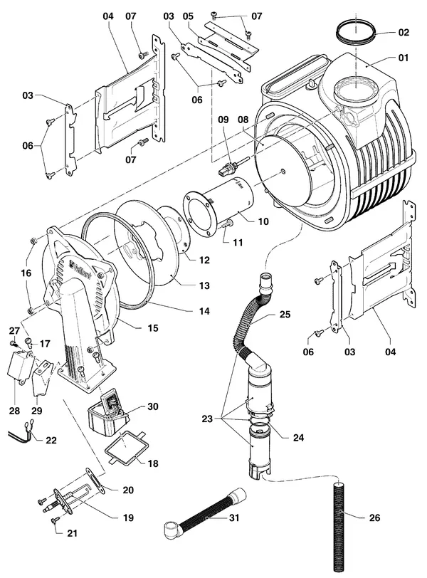 Vue éclatée Vaillant ecoTEC pure VHR 28-34/7-2 : Brûleur