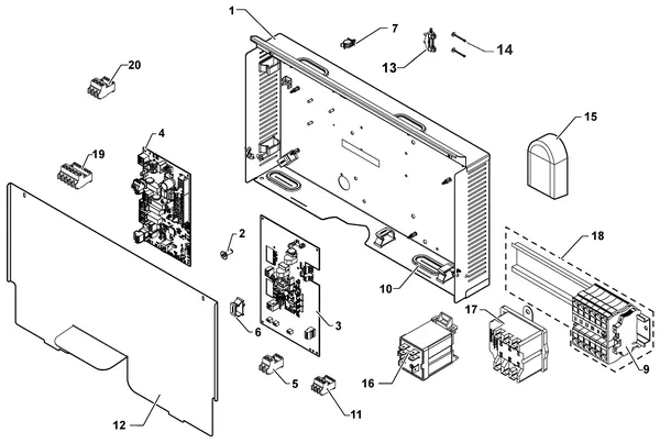Exploded view Remeha WPR-2/E V200 11-16kW: Bedieningspaneel