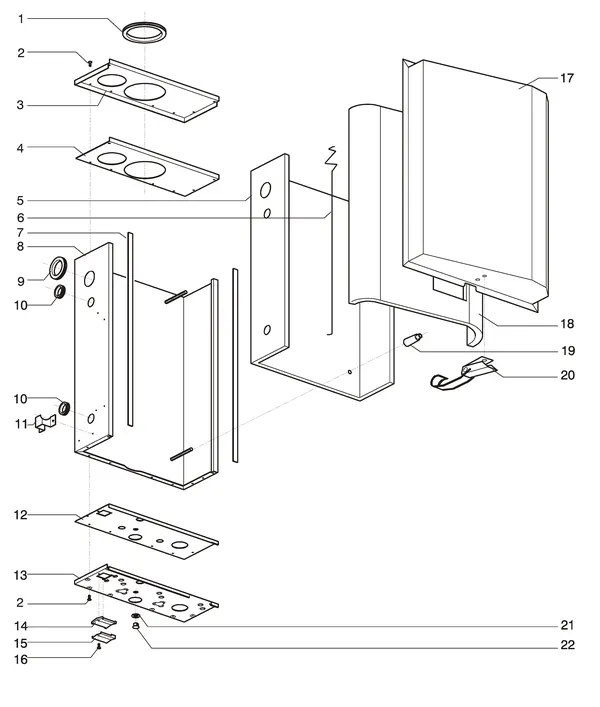 Vue éclatée Intergas Prestige CW6 A : Binnenmantel