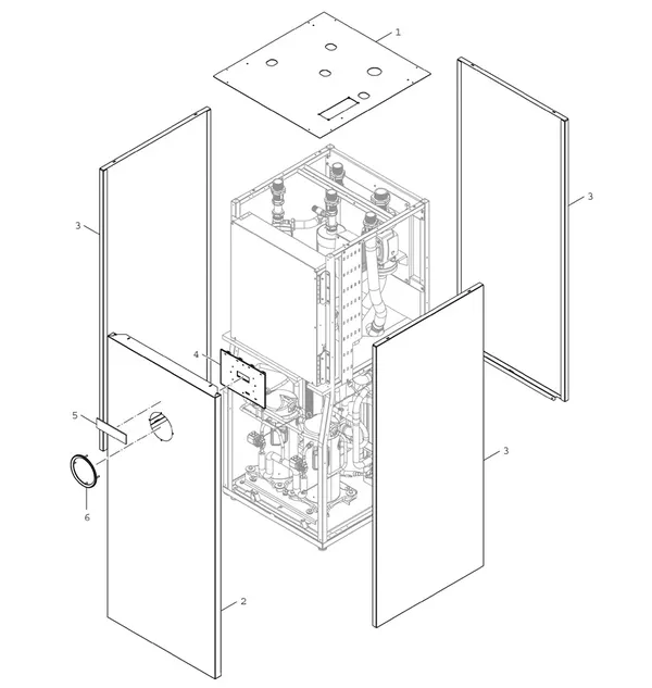 Vue éclatée Bosch Compress 7000 LW EHP 22-2 LW : Habillage de l'appareil
