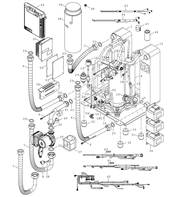 Vue éclatée Bosch Compress 7800i LW 8 MF : Circuit frigorifique