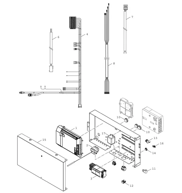 Vue éclatée Bosch Compress 7800i LW 8 MF : Boîtier électrique