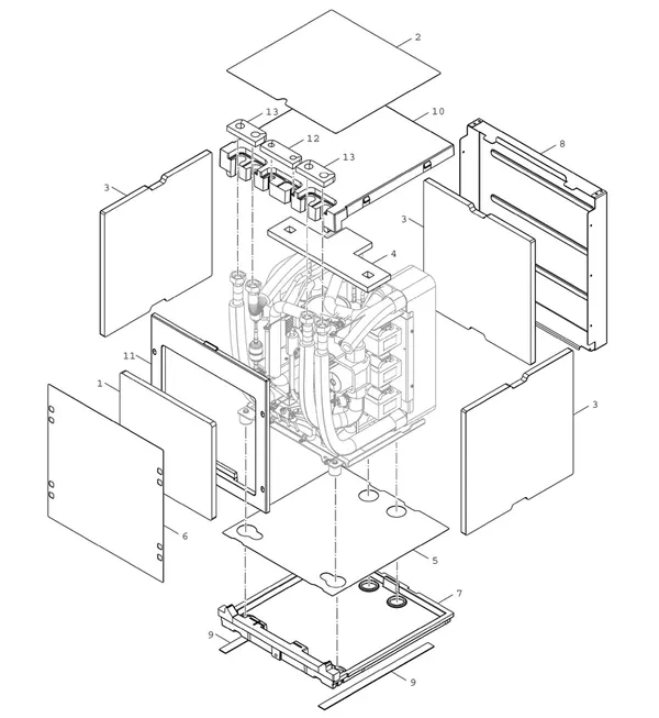 Vue éclatée Bosch Compress 7800i LW 8 MF : Habillage de l'appareil – circuit frigorifique
