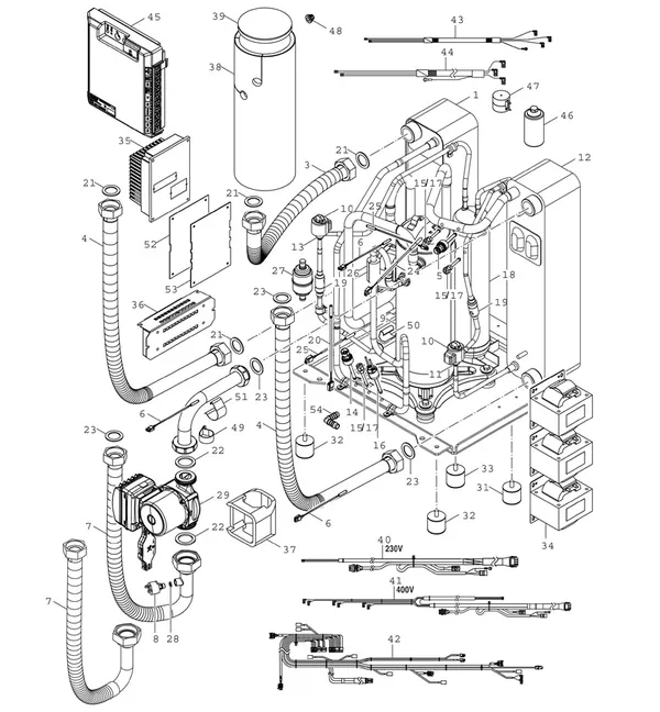 Vue éclatée Bosch Compress 7800i LW 6 MF : Circuit frigorifique