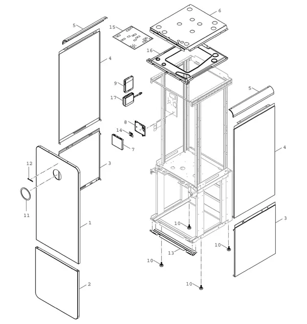 Vue éclatée Bosch Compress 7800i LW 6 MF : Habillage de l'appareil – HMI