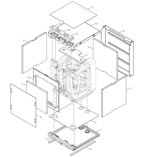 Vue éclatée Bosch Compress 7800i LW 16 MF : Habillage de l'appareil – circuit frigorifique