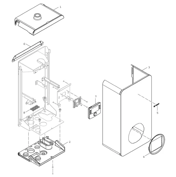 Vue éclatée Bosch Compress Hybrid 3400i AWS (HC3400iAW Si) : Habillage de l'appareil