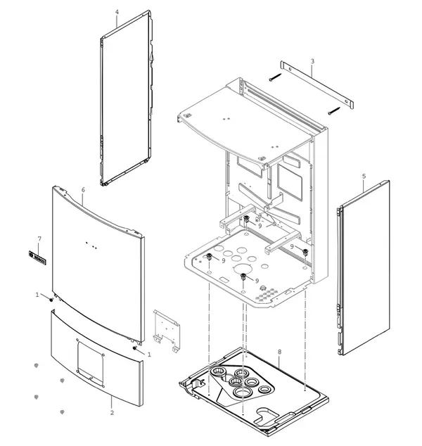 Vue éclatée Bosch Compress Hybrid 3400i AWS (CS3400iAWS 10B) : Habillage de l'appareil