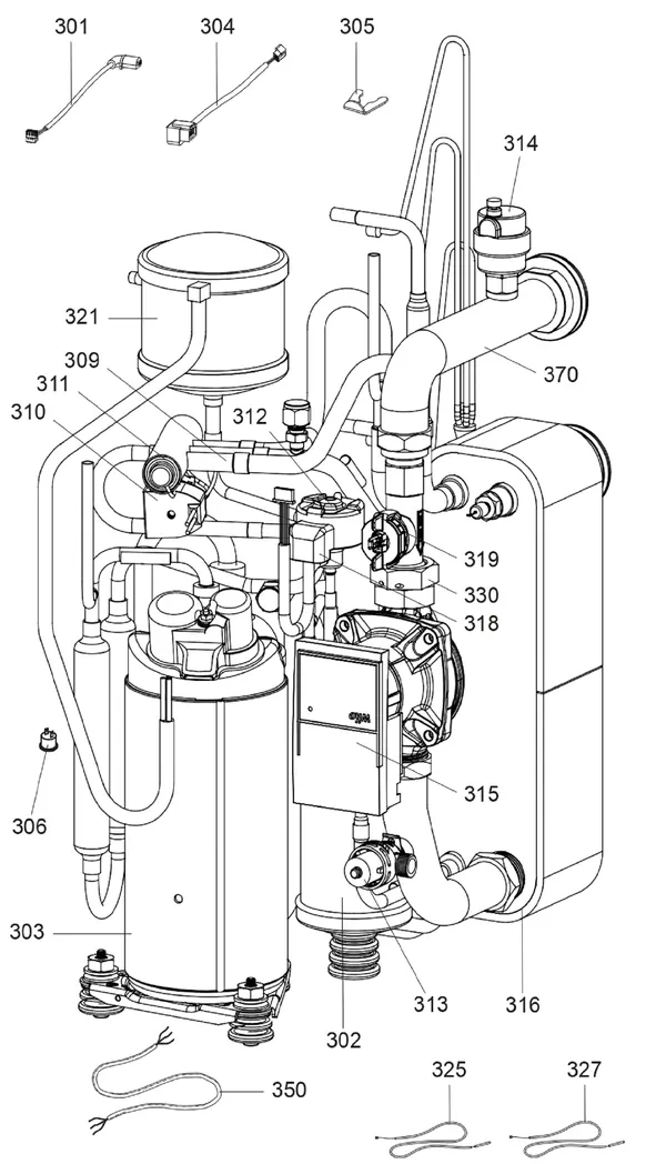 Exploded view Atag ODM 4 | buitenunit mono-fase: Compressor