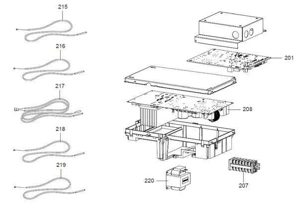 Exploded view Atag ODM 5 | buitenunit mono-fase: Elektrische componenten