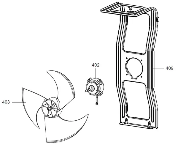Exploded view Atag ODM 5 | buitenunit mono-fase: Ventilator