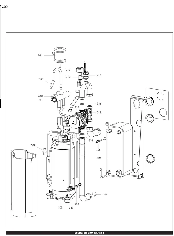 Vue éclatée Atag Energion ODM 150T : Compresseur