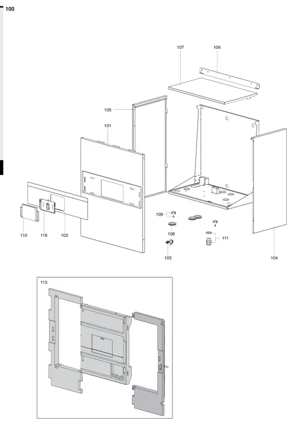 Vue éclatée Atag Energion IDU M-L : Habillage