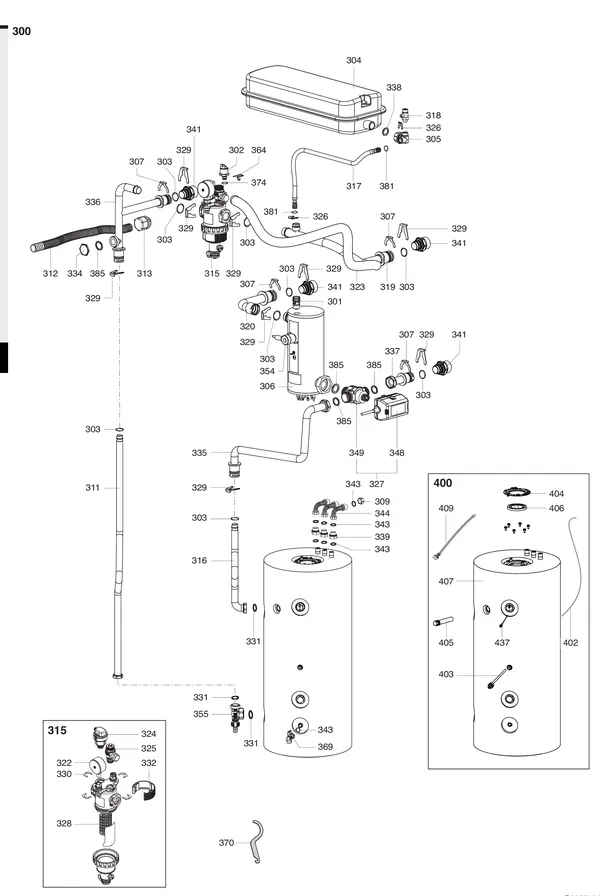 Vue éclatée Atag Energion IDU M F : Hydraulische componenten
