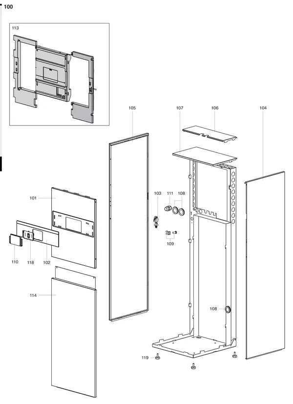 Vue éclatée Atag Energion IDU M F : Habillage