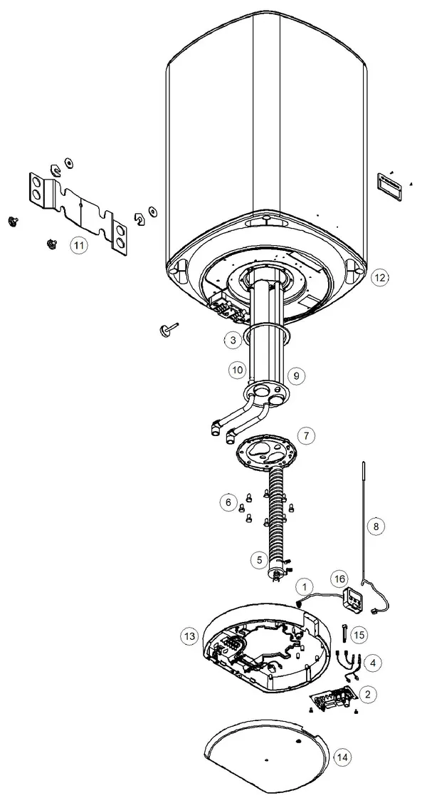 Exploded view Itho Daalderop Smart Boiler Mono 120 03-00341: Totaaloverzicht