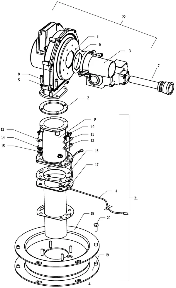 Vue éclatée Remeha EBW PRO 79-300 : Bloc gaz en ventilateur
