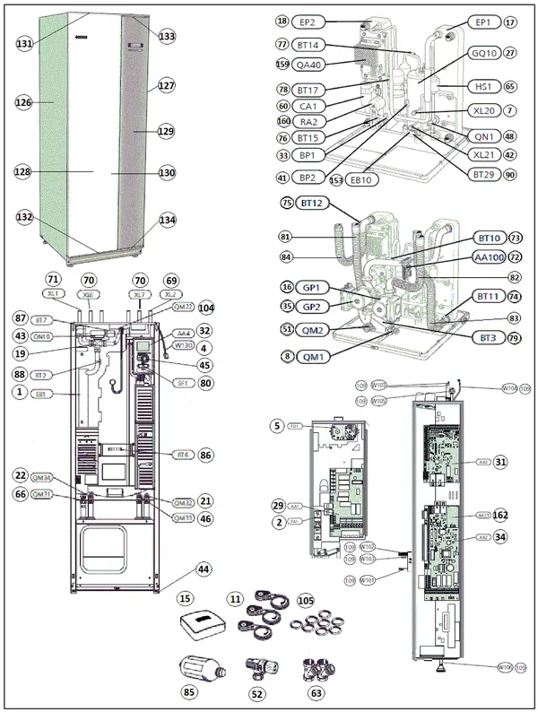 Vue éclatée Nibe F1255-6 R | 065269 : Vue d'ensemble