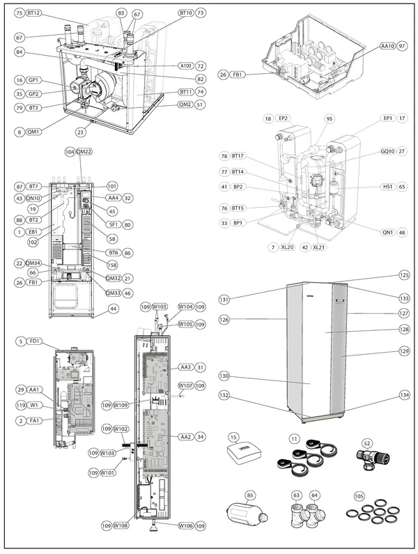Vue éclatée Nibe F1245-10 R | 065082 : Vue d'ensemble