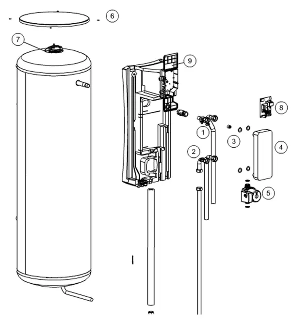 Vue éclatée Itho Daalderop OLB2 500 DDS : Vue d'ensemble