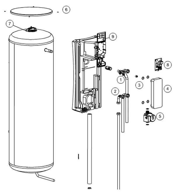 Vue éclatée Itho Daalderop OLB2 500 DDSLT : Vue d'ensemble