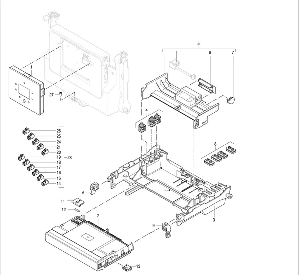 Vue éclatée Nefit (Bosch) 9700i HR25 : Bedieningsunit
