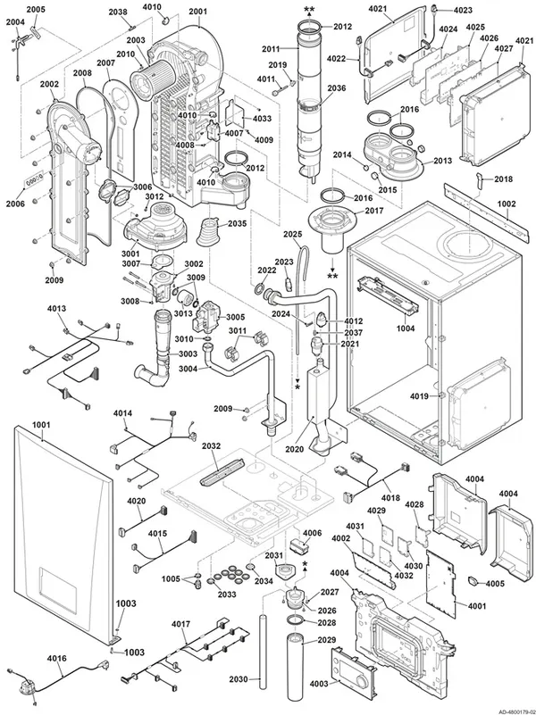 Exploded view Remeha Quinta 45 (2025): Totaaloverzicht