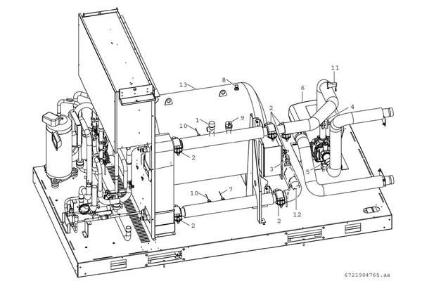 Vue éclatée Bosch Compress 3000 AWP (CS3000AWP 19 MB) : Ballon d'eau chaude et pompe inverter