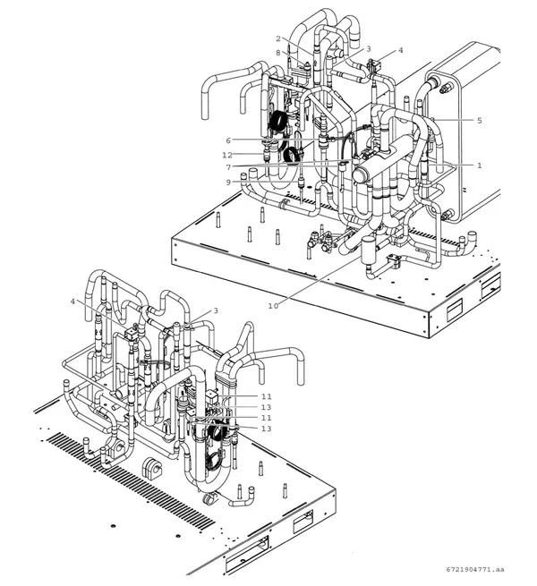 Vue éclatée Bosch Compress 3000 AWP (CS3000AWP 36 PC) : Circuit frigorifique