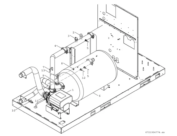 Vue éclatée Bosch Compress 3000 AWP (CS3000AWP 31 MBC) : Ballon d'eau chaude et pompe inverter