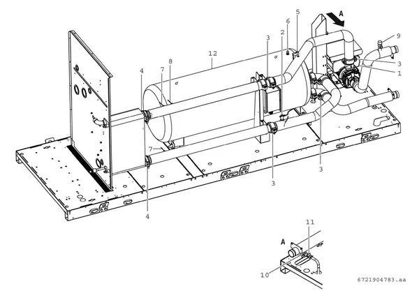 Vue éclatée Bosch Compress 3000 AWP (CS3000AWP 53 MBC) : Ballon d'eau chaude et pompe inverter