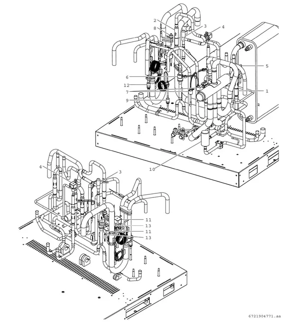Vue éclatée Bosch Compress 3000 AWP (CS3000AWP 36 SC) : Circuit frigorifique