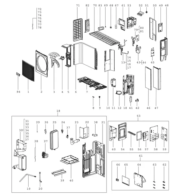 Vue éclatée Bosch Compress 2000 AWS (CS2000AWF 8 R-S) : Vue d'ensemble 8