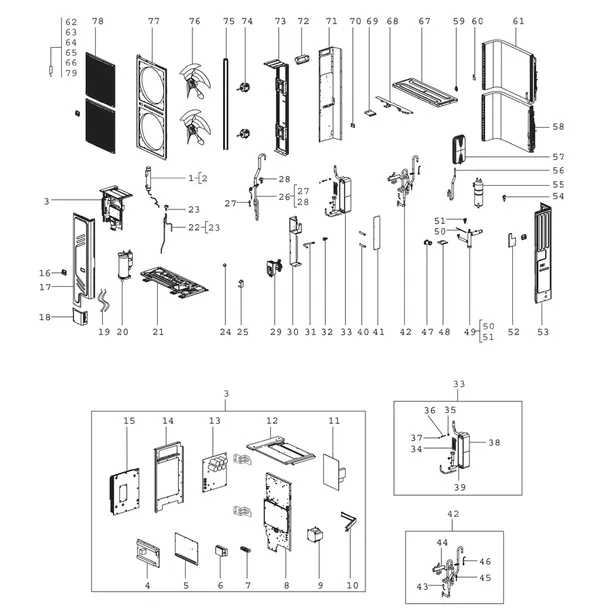 Vue éclatée Bosch Compress 2000 AWS (CS2000AWF 18 R-T) : Vue d'ensemble 18