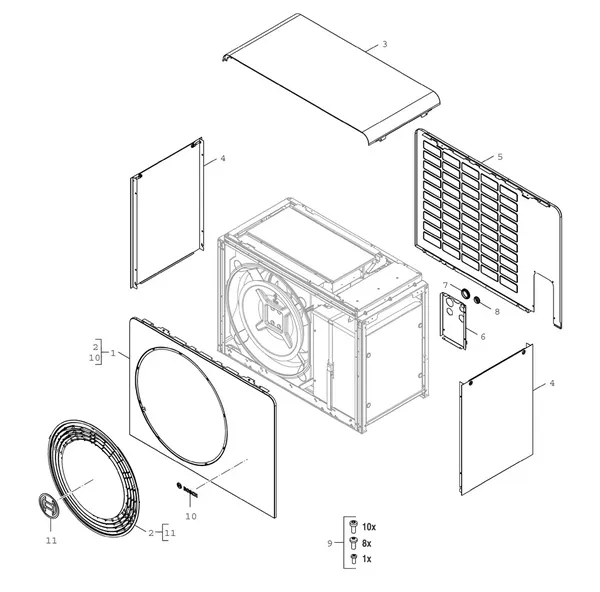 Vue éclatée Bosch Compress 5800i AW 4 OR-S : Habillage de l'appareil