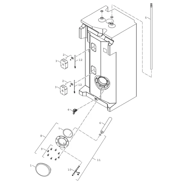 Vue éclatée Bosch Compress 5800i AW (CS5800iAW 12 M) : Ballon d'eau chaude
