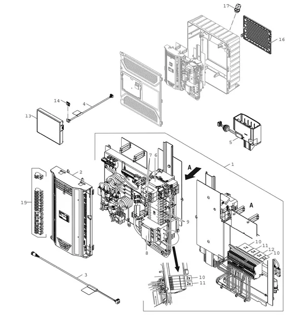 Vue éclatée Bosch Compress 5800i AW (CS5800iAW 12 M) : Régulation HMI