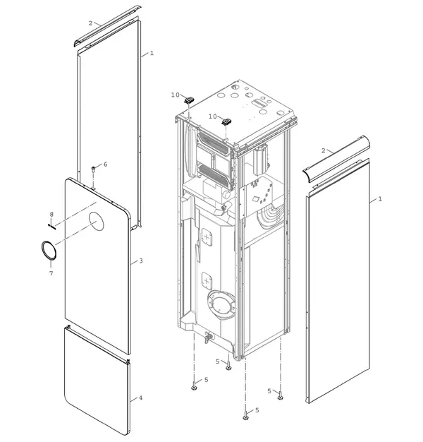 Vue éclatée Bosch Compress 5800i AW (CS5800iAW 12 M) : Habillage de l'appareil
