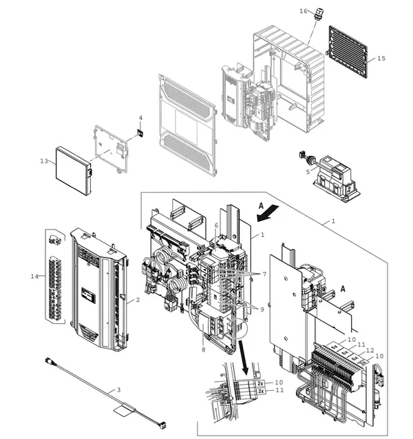 Vue éclatée Bosch Compress 5800i AW (CS5800iAW 12 E) : Régulation HMI